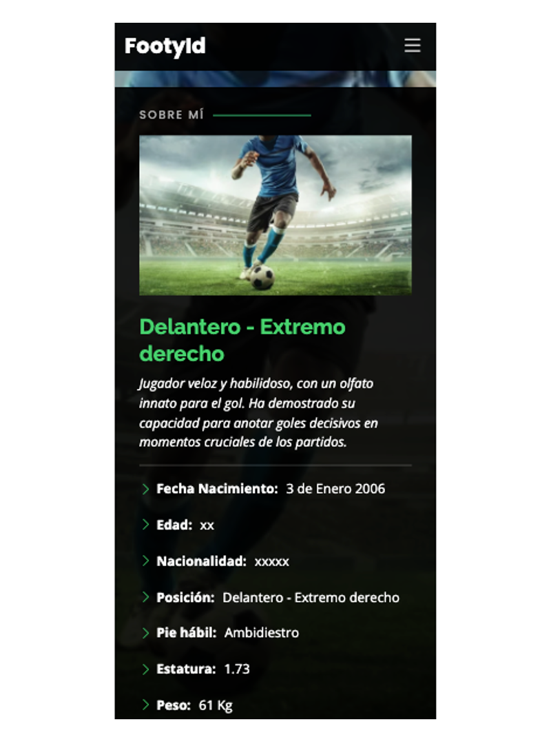 Imagen de perfil en FootyId